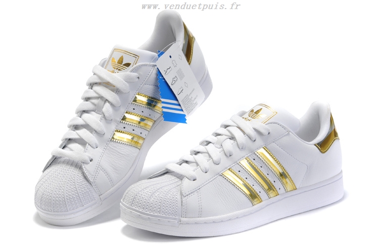 adidas superstar doré blanc