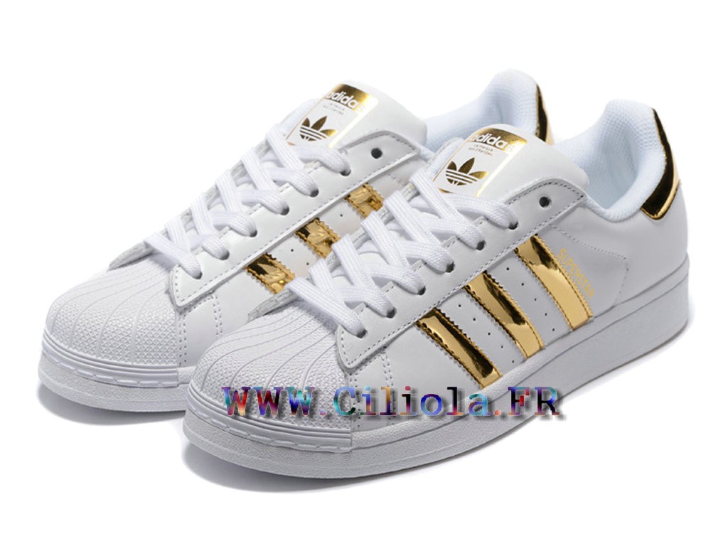 adidas superstar blanc doré