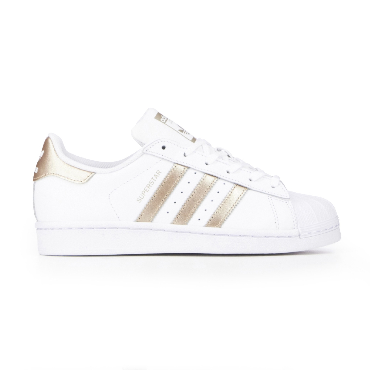 adidas superstar femme blanche et or