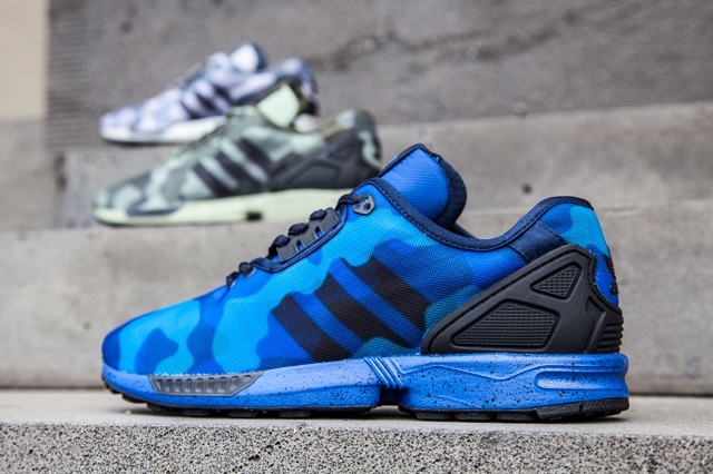 adidas zx flux camouflage bleu