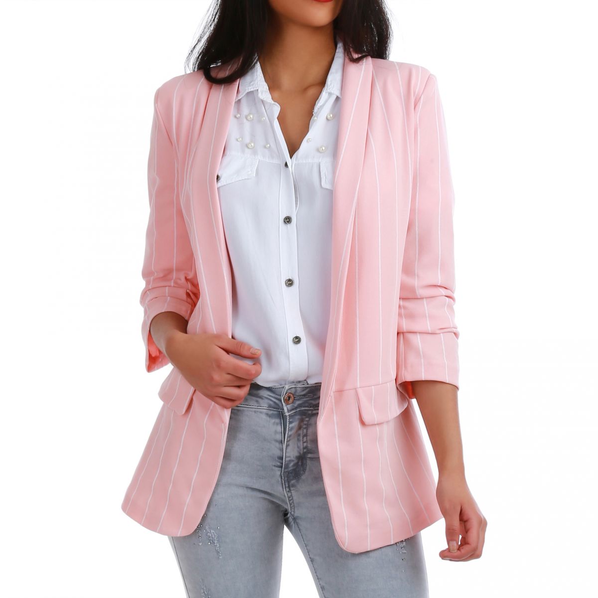 blazer rose pas cher